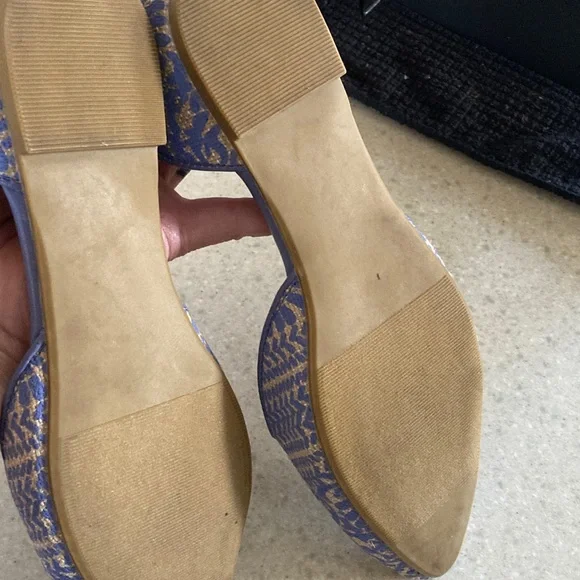 Soft Surroundings Intricate Blue and Cream Loafers - Picture 7 of 9